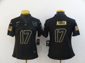 Wholesale Cheap Women\'s Buffalo Bills #17 Josh Allen Black 2020 Salute To Service Stitched NFL Nike Limited Jersey