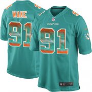 Wholesale Cheap Nike Dolphins #91 Cameron Wake Aqua Green Team Color Men's Stitched NFL Limited Strobe Jersey