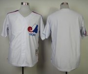 Wholesale Cheap Mitchell And Ness Expos Blank White Throwback Stitched MLB Jersey
