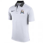 Wholesale Cheap Men's Miami Marlins Nike White Authentic Collection Dri-FIT Elite Polo