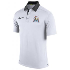Wholesale Cheap Men\'s Miami Marlins Nike White Authentic Collection Dri-FIT Elite Polo