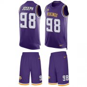 Wholesale Cheap Nike Vikings #98 Linval Joseph Purple Team Color Men's Stitched NFL Limited Tank Top Suit Jersey