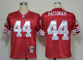 Wholesale Cheap Mitchell And Ness 49ers #44 Tom Rathman Red Stitched Throwback NFL Jersey