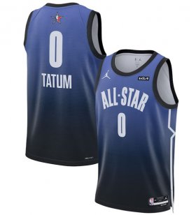 Cheap Men\'s 2023 All-Star #0 Jayson Tatum Blue Game Swingman Stitched Basketball Jersey
