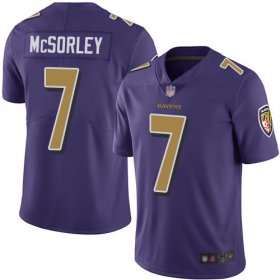 Wholesale Cheap Nike Ravens #7 Trace McSorley Purple Men\'s Stitched NFL Limited Rush Jersey