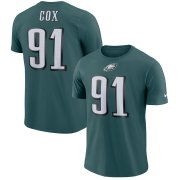 Wholesale Cheap Philadelphia Eagles #91 Fletcher Cox Nike Player Pride 3.0 Performance Name & Number T-Shirt Midnight Green