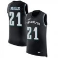 Wholesale Cheap Nike Eagles #21 Jalen Mills Black Alternate Men's Stitched NFL Limited Rush Tank Top Jersey