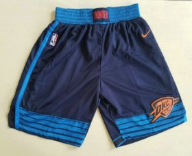 Wholesale Cheap Men\'s Oklahoma City Thunder Navy Blue 2017-2018 Nike Swingman Stitched NBA Shorts
