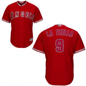 Wholesale Cheap Angels of Anaheim #9 Tommy La Stella Red New Cool Base Stitched MLB Jersey