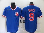 Wholesale Cheap Men's Chicago Cubs #9 Javier Baez Blue Pullover Cooperstown Collection Stitched MLB Nike Jersey