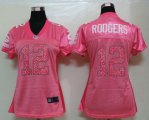 Wholesale Cheap Nike Packers #12 Aaron Rodgers Pink Sweetheart Women's NFL Game Jersey