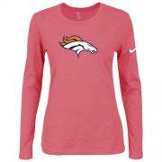 Wholesale Cheap Women's Nike Denver Broncos Of The City Long Sleeve Tri-Blend NFL T-Shirt Pink