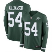 Wholesale Cheap Nike Jets #54 Avery Williamson Green Team Color Men's Stitched NFL Limited Therma Long Sleeve Jersey