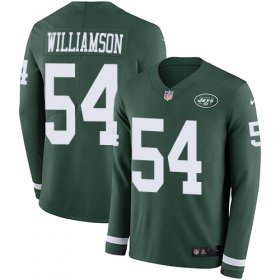 Wholesale Cheap Nike Jets #54 Avery Williamson Green Team Color Men\'s Stitched NFL Limited Therma Long Sleeve Jersey