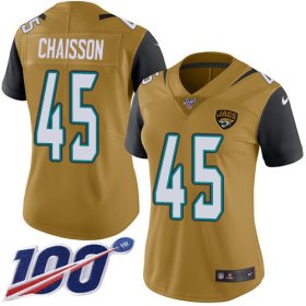 Wholesale Cheap Nike Jaguars #45 K\'Lavon Chaisson Gold Women\'s Stitched NFL Limited Rush 100th Season Jersey