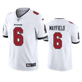 Cheap Men\'s Tampa Bay Buccaneers #6 Baker Mayfield White Vapor Untouchable Limited Stitched Jersey
