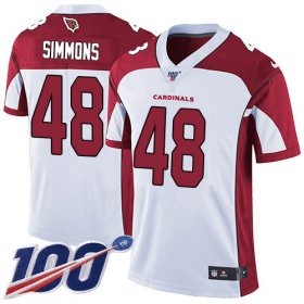 Wholesale Cheap Nike Cardinals #48 Isaiah Simmons White Men\'s Stitched NFL 100th Season Vapor Untouchable Limited Jersey