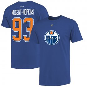 Wholesale Cheap Edmonton Oilers #93 Ryan Nugent-Hopkins Reebok Name and Number Player T-Shirt Navy