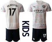 Wholesale Cheap Youth 2020-2021 club Manchester City away white 17 Soccer Jerseys