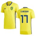 Wholesale Cheap Sweden #17 Claesson Home Soccer Country Jersey
