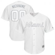 Wholesale Cheap Miami Marlins Majestic 2019 Players' Weekend Cool Base Roster Custom Jersey White