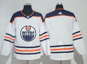 Wholesale Cheap Adidas Oilers Blank White Road Authentic Stitched NHL Jersey