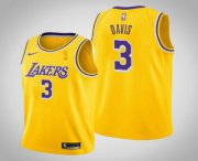 Wholesale Cheap Men's Los Angeles Lakers #3 Anthony Davis 2020 NBA Finals Champions Icon Yellow Jersey