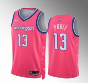 Wholesale Cheap Men's Washington Wizards #13 Jordan Poole Pink Cherry Blossom City Edition Limited Stitched Basketball Jersey