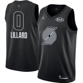 Wholesale Cheap Nike Blazers #0 Damian Lillard Black NBA Jordan Swingman 2018 All-Star Game Jersey