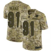 Wholesale Cheap Nike Dolphins #91 Cameron Wake Camo Youth Stitched NFL Limited 2018 Salute to Service Jersey