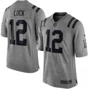 Wholesale Cheap Nike Colts #12 Andrew Luck Gray Men's Stitched NFL Limited Gridiron Gray Jersey