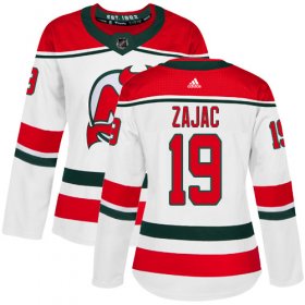 Wholesale Cheap Adidas Devils #19 Travis Zajac White Alternate Authentic Women\'s Stitched NHL Jersey