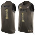 Wholesale Cheap Nike Saints #1 Who Dat Green Men's Stitched NFL Limited Salute To Service Tank Top Jersey