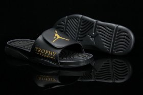 Wholesale Cheap Air Jordan Hydro 6 Sandals Shoes Black/Gold