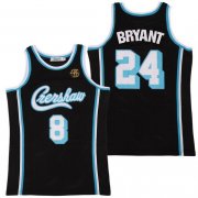 Wholesale Cheap Men's Crenshaw #8 #24 Kobe Bryant Black With KB Patch Swingman Throwback Jersey