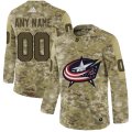 Wholesale Cheap Men's Adidas Blue Jackets Personalized Camo Authentic NHL Jersey