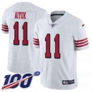 Wholesale Cheap Nike 49ers #11 Brandon Aiyuk White Men's Stitched NFL Limited Rush 100th Season Jersey