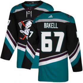 Wholesale Cheap Adidas Ducks #67 Rickard Rakell Black/Teal Alternate Authentic Youth Stitched NHL Jersey