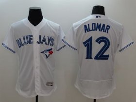 Wholesale Cheap Blue Jays #12 Roberto Alomar White Flexbase Authentic Collection Stitched MLB Jersey