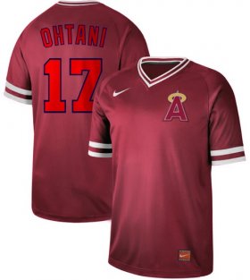 Wholesale Cheap Nike Angels of Anaheim #17 Shohei Ohtani Red Authentic Cooperstown Collection Stitched MLB Jersey
