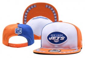 Wholesale Cheap Jets Team Logo White Orange 2019 Draft Adjustable Hat YD