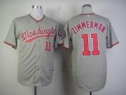 Wholesale Cheap Nationals #11 Ryan Zimmerman Grey Stitched MLB Jersey