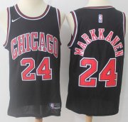Wholesale Cheap Nike Chicago Bulls #24 Lauri Markkanen Black NBA Swingman Jersey