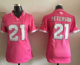 Wholesale Cheap Nike Cardinals #21 Patrick Peterson Pink Women\'s Stitched NFL Elite Bubble Gum Jersey