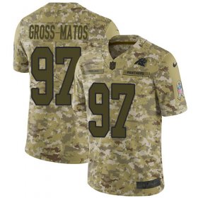Wholesale Cheap Nike Panthers #97 Yetur Gross-Matos Camo Men\'s Stitched NFL Limited 2018 Salute To Service Jersey
