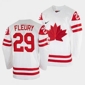Wholesale Cheap Men\'s Marc-Andre Fleury Canada Hockey White 2022 Beijing Winter Olympic #29 Home Jersey