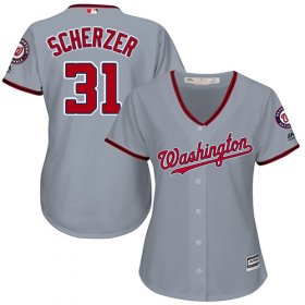 Wholesale Cheap Nationals #31 Max Scherzer Grey Road Women\'s Stitched MLB Jersey