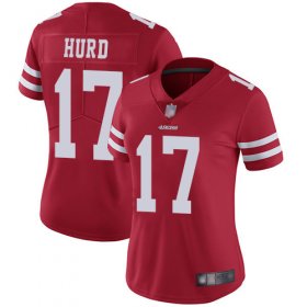 Wholesale Cheap Nike 49ers #17 Jalen Hurd Red Team Color Women\'s Stitched NFL Vapor Untouchable Limited Jersey