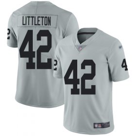 Wholesale Cheap Nike Raiders #42 Cory Littleton Silver Youth Stitched NFL Limited Inverted Legend Jersey