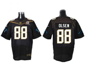 Wholesale Cheap Nike Panthers #88 Greg Olsen Black 2016 Pro Bowl Men\'s Stitched NFL Elite Jersey